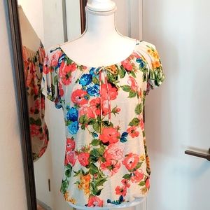 LAVISH Stretch Top w/ Puffy Sleeves